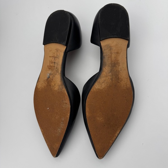 Coach Black Leather Pointy Toe d’Orsay Flats - Size 9 EUC - Picture 6 of 7
